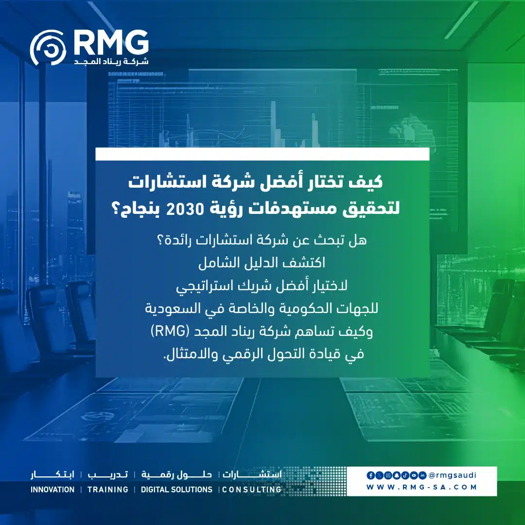 كيف تختار أفضل شركة استشارات لتحقيق مستهدفات رؤية 2030 بنجاح 1080x1080 Color