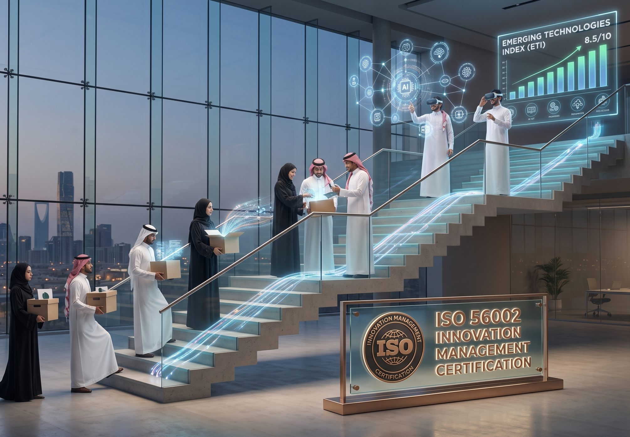 ريناد المجد RMG 17 شهادة ISO 56002 لإدارة الابتكار كيف تُحوّل ثقافة جهتك وترفع درجتها في مؤشر التقنيات الناشئة؟ scaled e1782643569607